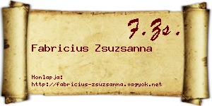 Fabricius Zsuzsanna névjegykártya